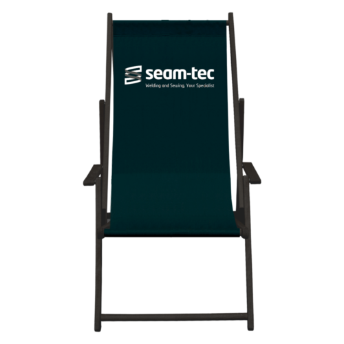 Produktvorschau für Seite Liegestuhl bedrucken. Sonnenstuhl Holz mit seam-tec Logo