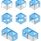 blaues Faltzelt, blauer Pavillon 2x3 - Pavillon 3x4,5 - Pavillon 4x4 - Pavillon 2x2 in verschiedenen Ausführungen
