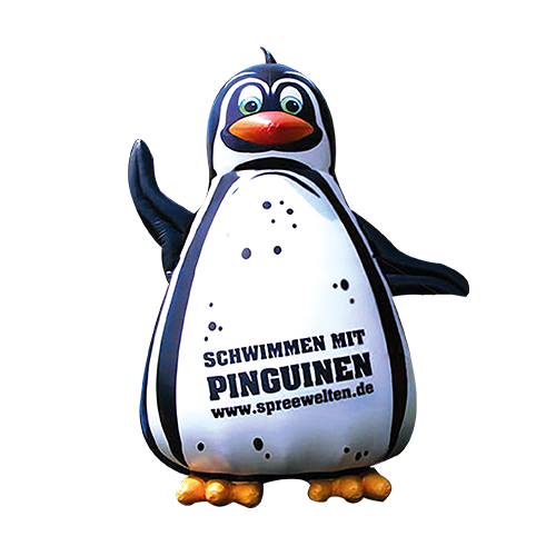Aufblasbare Nachbildung von einem Pinguin