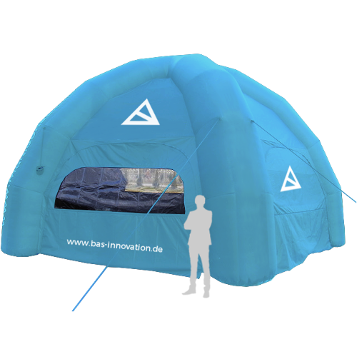 blaues aufblasbares Zelt