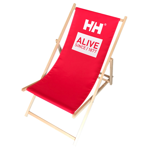 Sonnenstuhl Holz mit HH Logo bedruckt