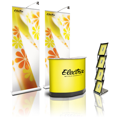 gelbe Werbetheken mit Electra Logo