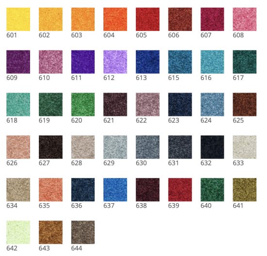 Farben für Schmutzfangmatten mit Logo