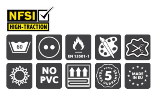 Zertifikate der Fussmatten mit Logo